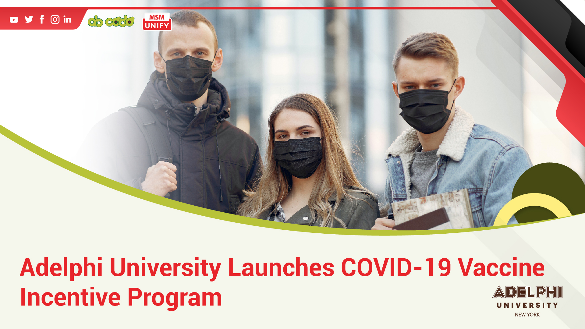 adelphi university states that they will provide covid19 vaccine
