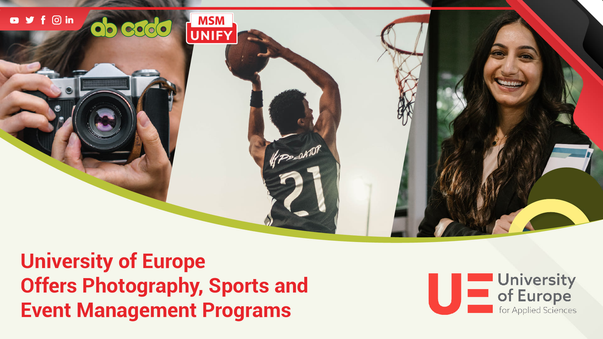 photography, sports and event management are new programs in university of europe
