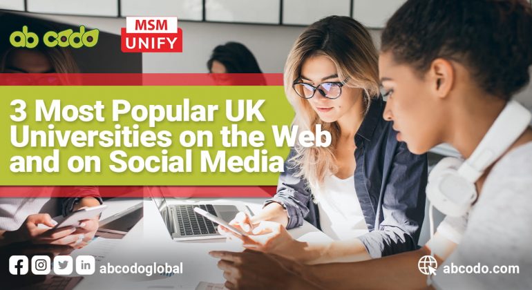 popular uk universities on social media banner