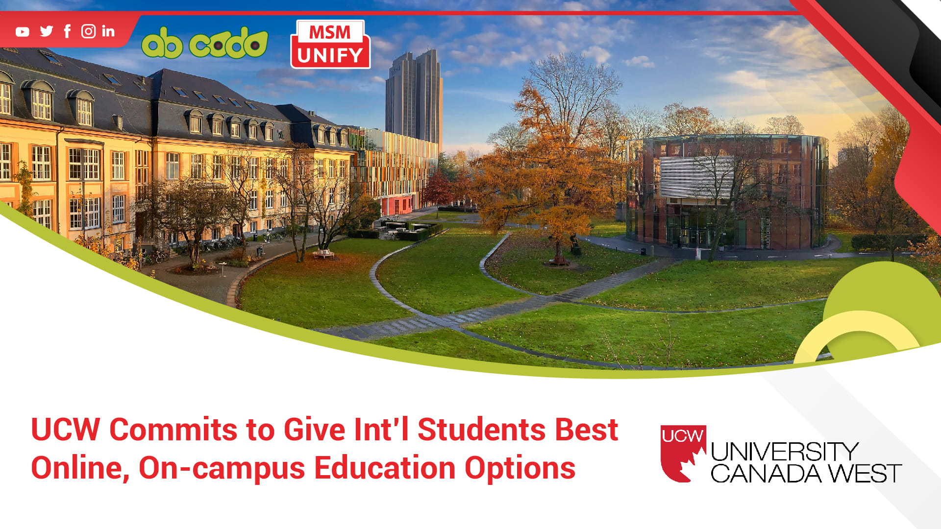 ucw online and on campus education banner