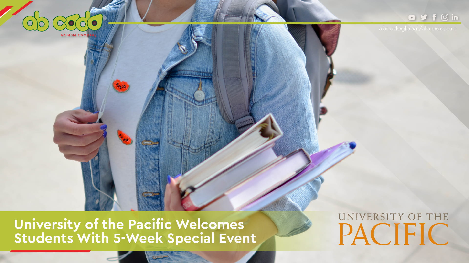 university of pacific welcomes students banner