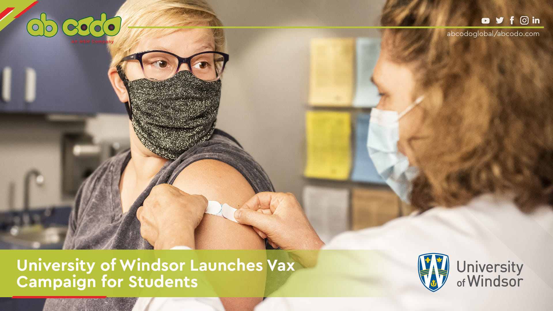 university of windsor vax campaign students banner