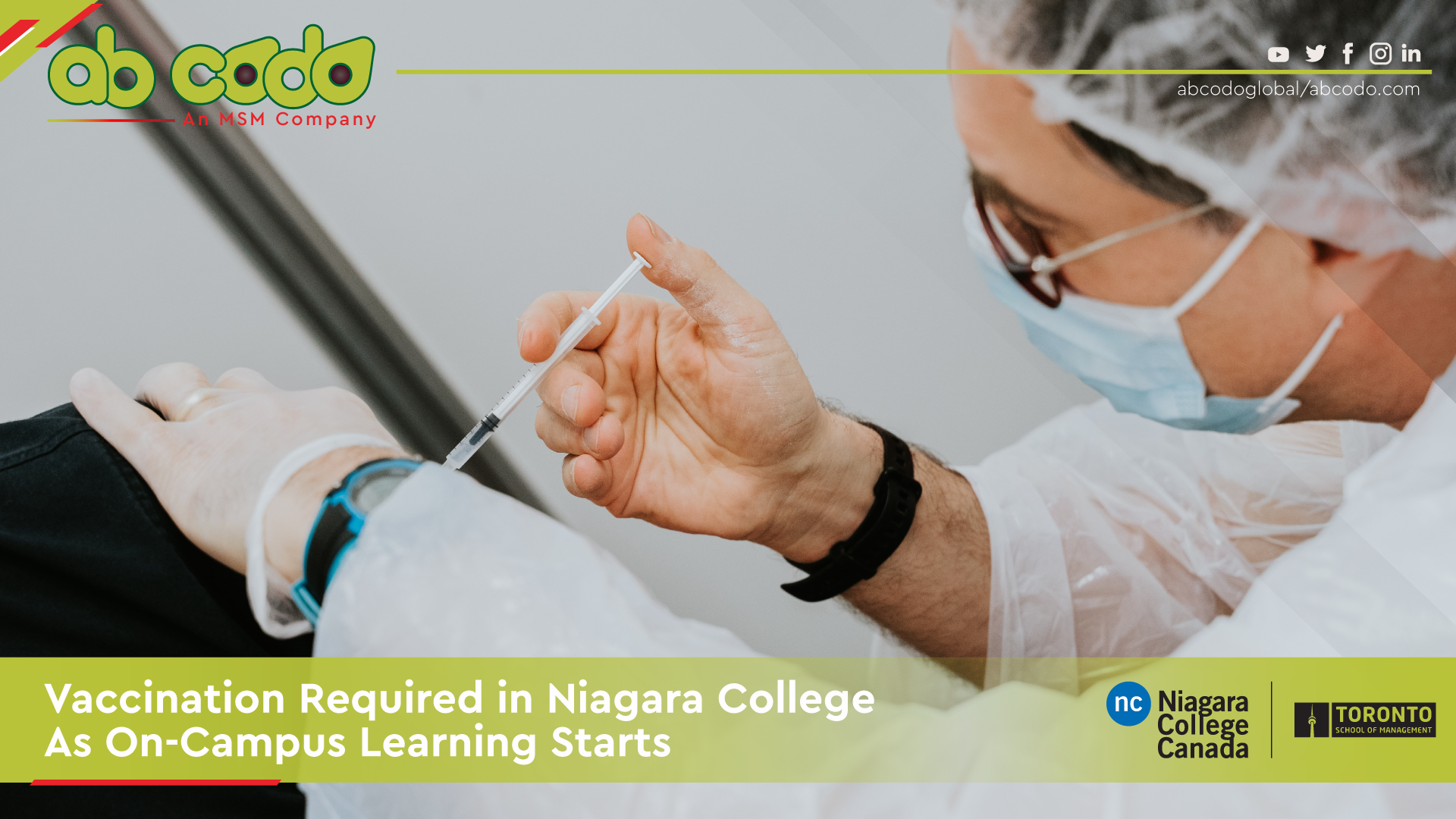 Vaccination Required in Niagara College As On-Campus Learning Starts