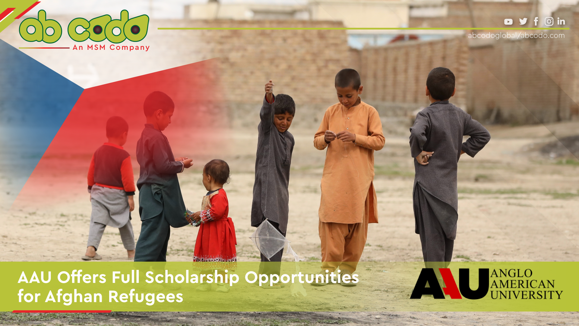aau offers scholarship afghan refugees banner