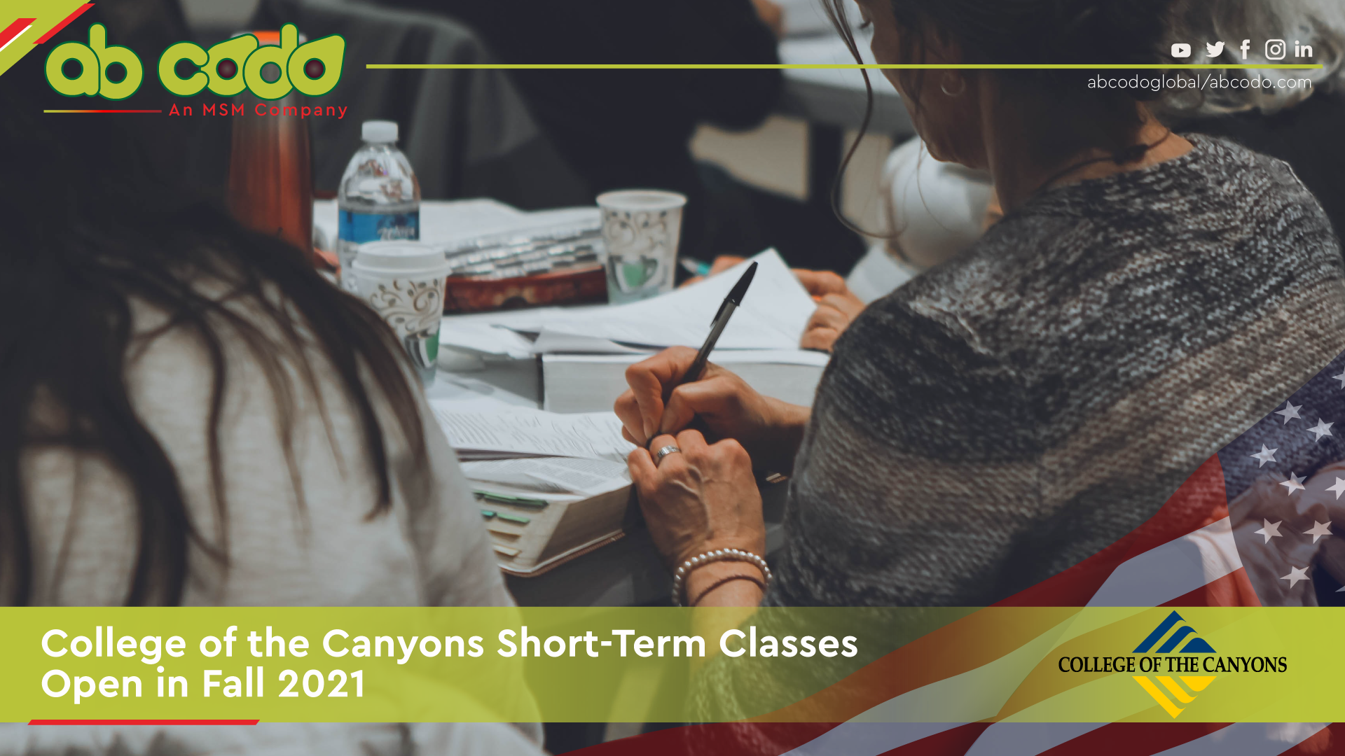 college of the canyons short term classes banner