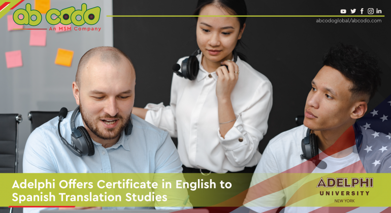 adelphi certificate in english to spanish banner