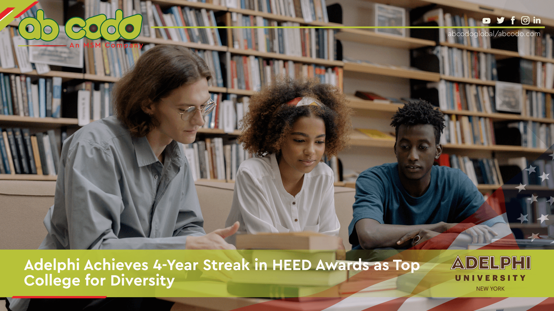 Adelphi Achieves 4-Year Streak in HEED Awards as Top College for Diversity